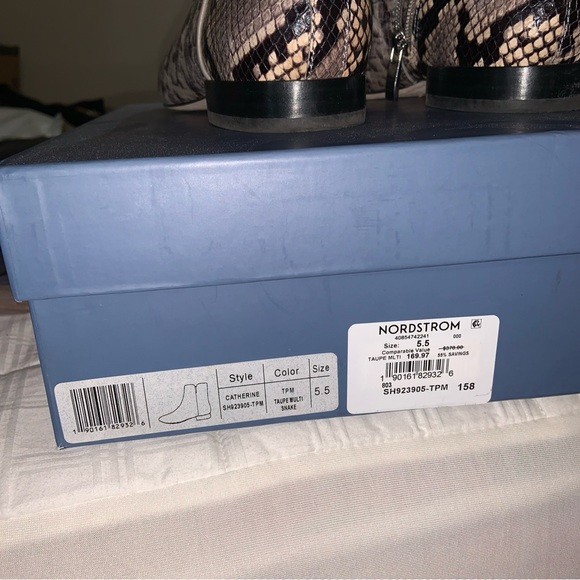 Paige Catherine Snakeskin-Embossed Leather Ankle Boots sz 5.5 - Picture 4 of 7